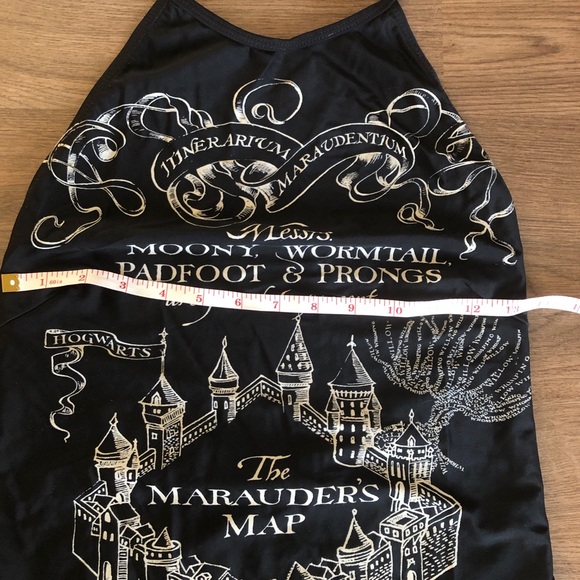 Hot Topic Harry Potter Swimsuit Black and White Size Med Midnight Marauder’s - Picture 4 of 12